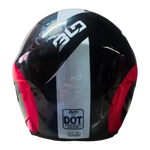 Casco Abierto BLD 203 Kortan Negro/Rojo/Azul Brillante