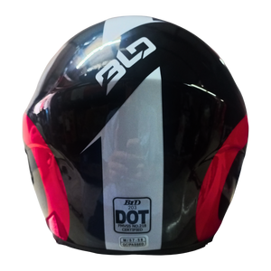 Casco Abierto BLD 203 Kortan Negro/Rojo/Azul Brillante