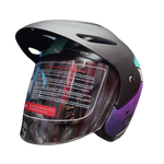 Casco Abierto 203 Omux Negro/Morado Mate