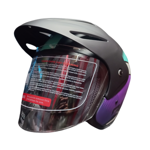 Casco Abierto 203 Omux Negro/Morado Mate