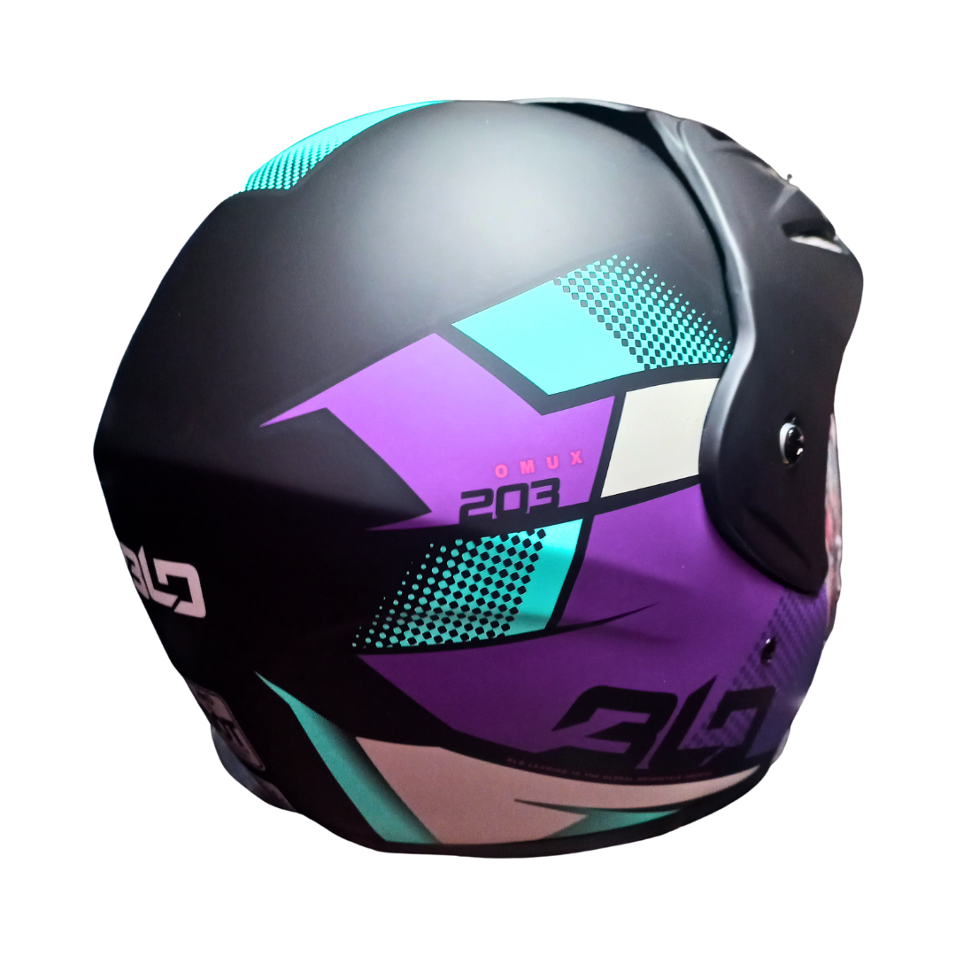 Casco Abierto 203 Omux Negro/Morado Mate