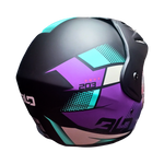 Casco Abierto 203 Omux Negro/Morado Mate