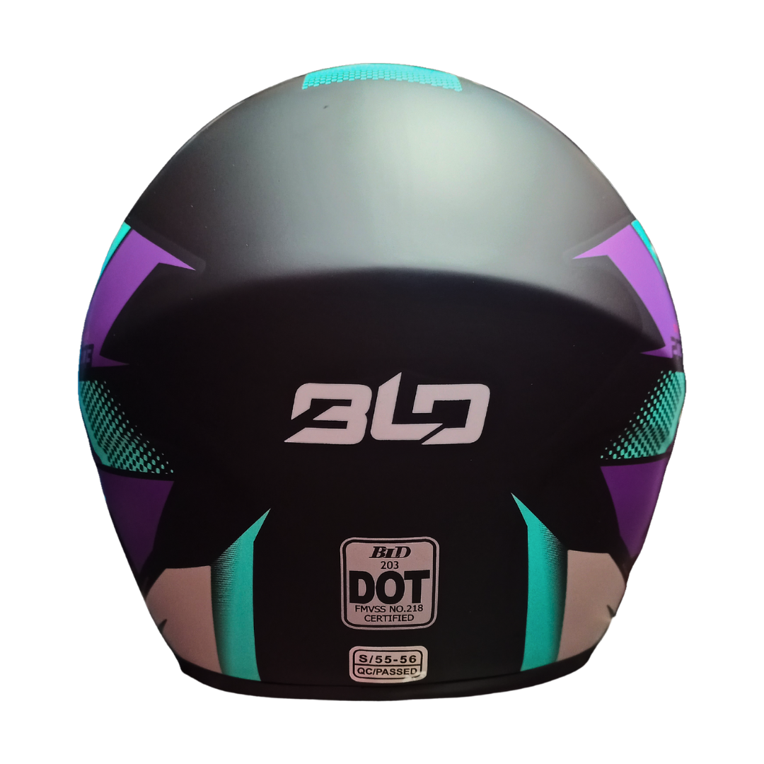 Casco Abierto 203 Omux Negro/Morado Mate