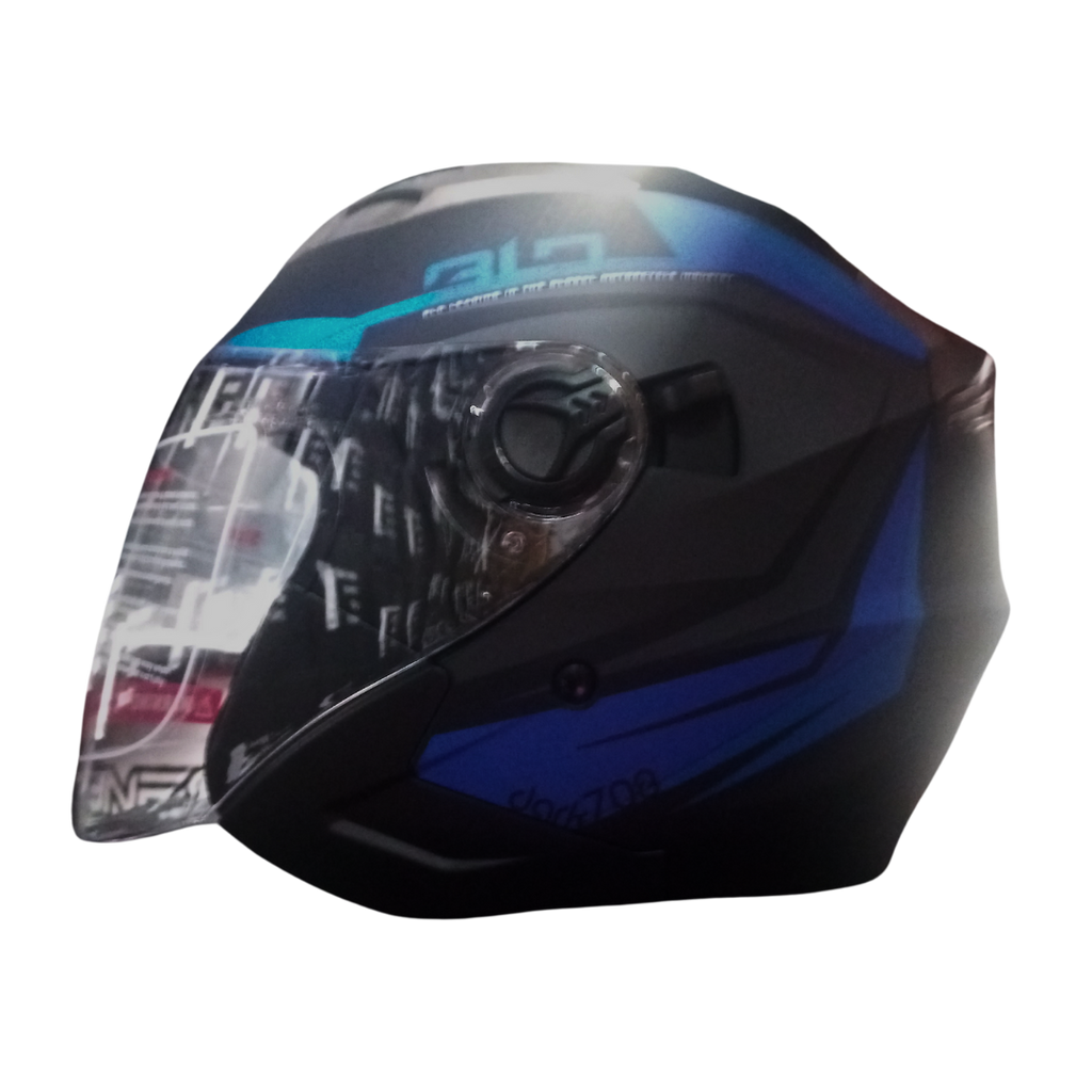 Casco Abierto BLD 708 Dark Negro/Azul Mate