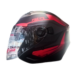 Casco Abierto BLD 708 Dark Negro/Rojo Mate