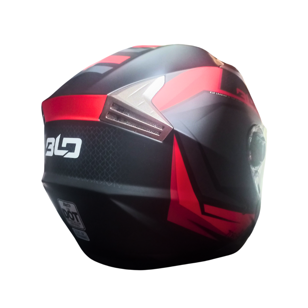 Casco Abierto BLD 708 Dark Negro/Rojo Mate