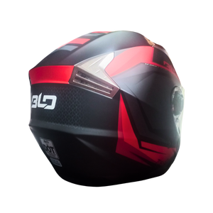 Casco Abierto BLD 708 Dark Negro/Rojo Mate