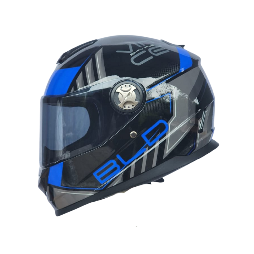 Casco BLD M65 Vince Negro/Azul Brillante