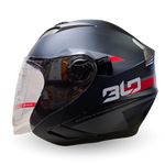 Casco Abierto BLD 708 Linox Negro/Rojo Mate