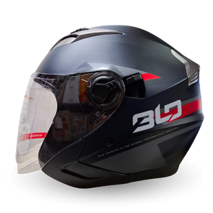 Casco Abierto BLD 708 Linox Negro/Rojo Mate