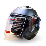 Casco Abierto BLD 708 Linox Negro/Rojo Mate