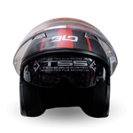 Casco Abierto BLD 708 Linox Negro/Rojo Mate