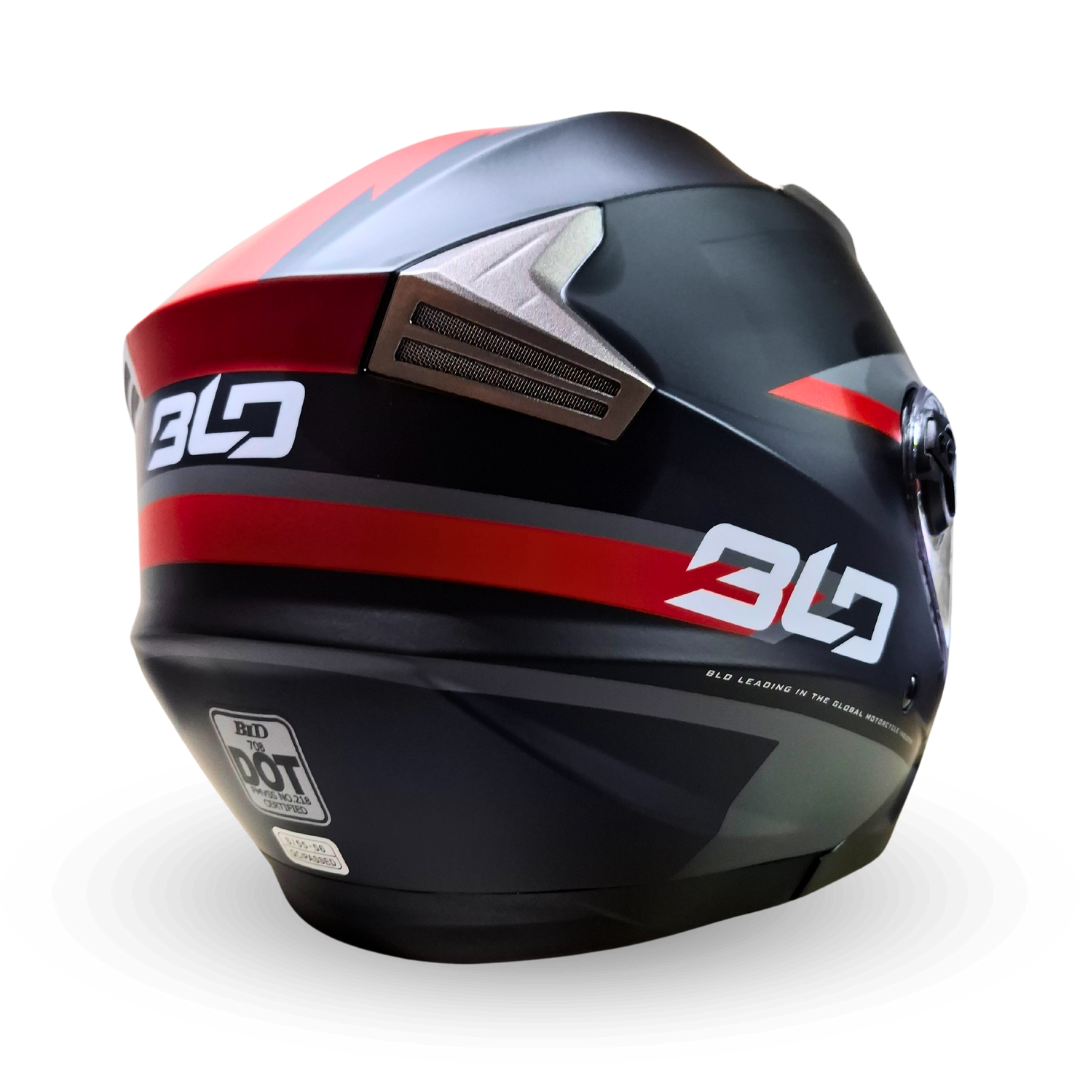 Casco Abierto BLD 708 Linox Negro/Rojo Mate