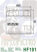 FILTRO DE ACEITE HF-191 BENELLI TRK502/BN600/BN302 HIFLO