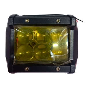 Halógeno Rectangular 6 Led 18w Negro Luz Amarilla