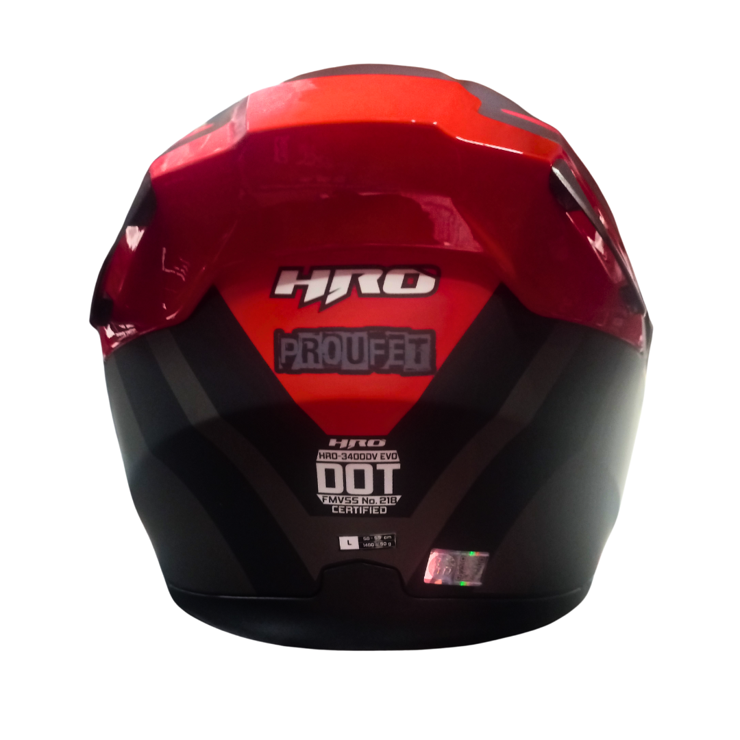 Casco HRO 3400 EVO Proufet Negro/Rojo Mate