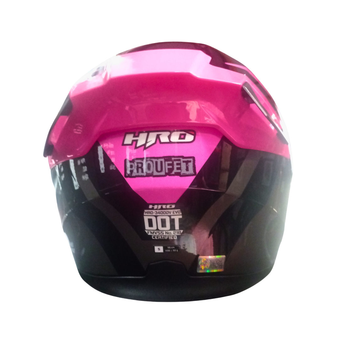 Casco HRO 3400 EVO Proufet Negro/Rosa Brillante