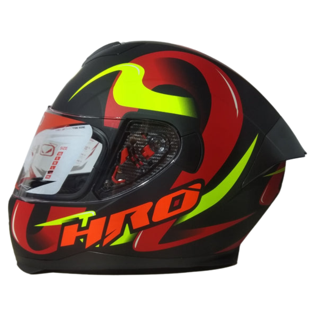 Casco HRO 511 Flowing Negro Rojo Mate Moto Repuestos Calle Blancos