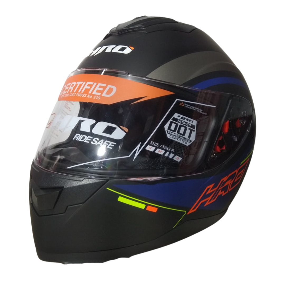 Casco HRO 511 MAX Negro/Azul Mate