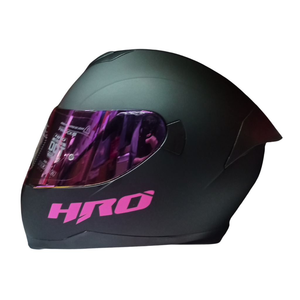 Casco HRO 511 Solid Negro/Visor Fucsia