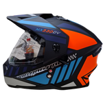 Casco HRO MX-330 Merax Azul/Naranja Mate