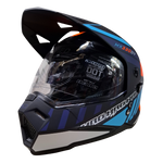 Casco HRO MX-330 Merax Azul/Naranja Mate