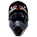 Casco HRO MX-330 Merax Azul/Naranja Mate