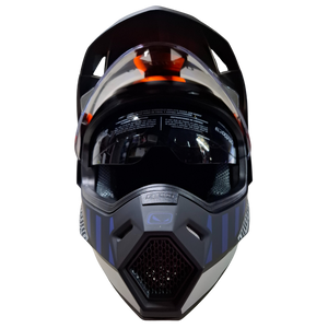 Casco HRO MX-330 Merax Azul/Naranja Mate