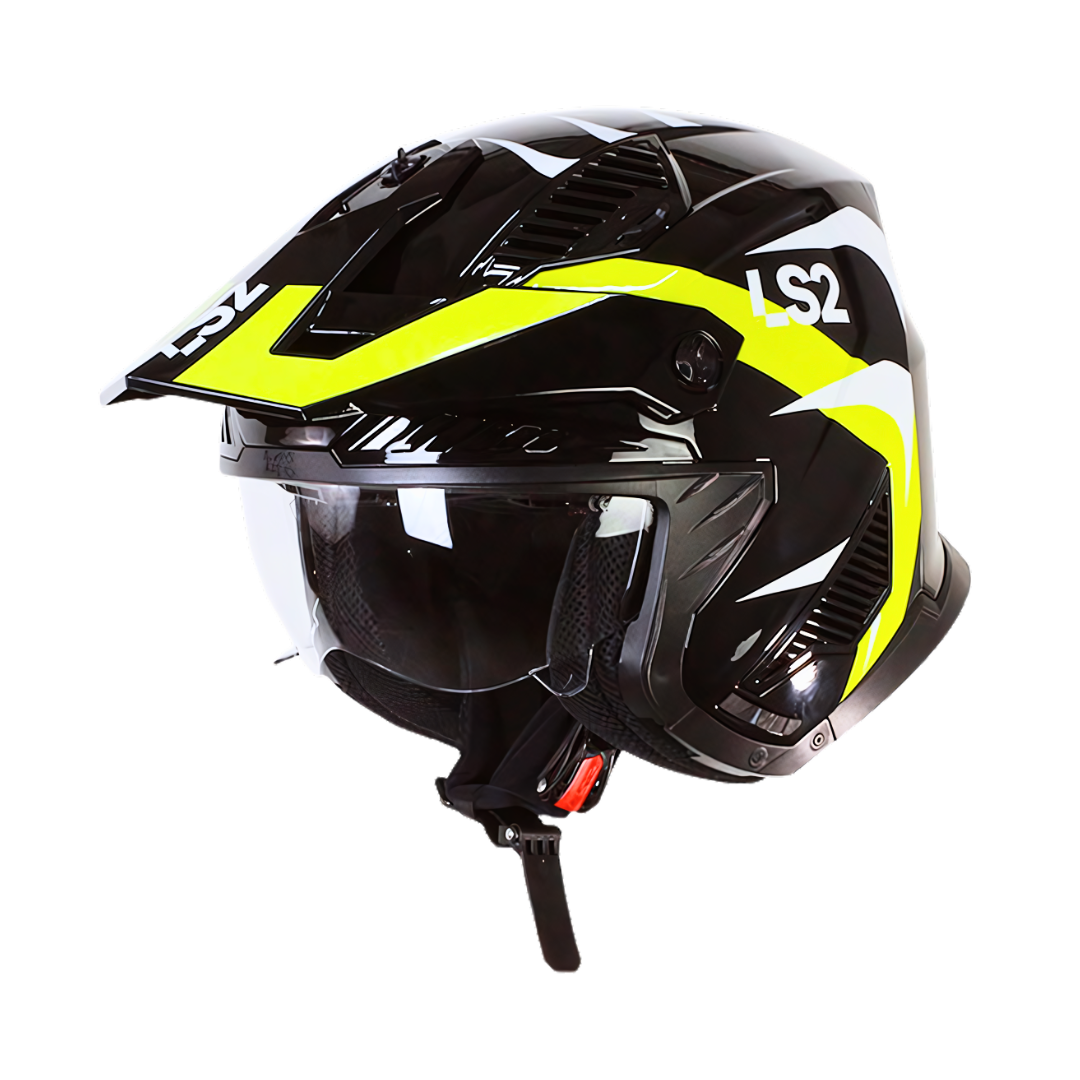 Casco LS2 OF606 Drifter Triality Negro/Amarillo Brillante