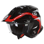 Casco LS2 OF606 Drifter Triality Negro/Rojo Brillante