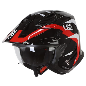 Casco LS2 OF606 Drifter Triality Negro/Rojo Brillante