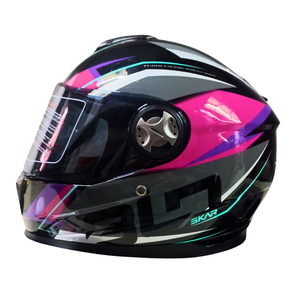 Casco BLD M65 Skar Negro/Rosado Brillante