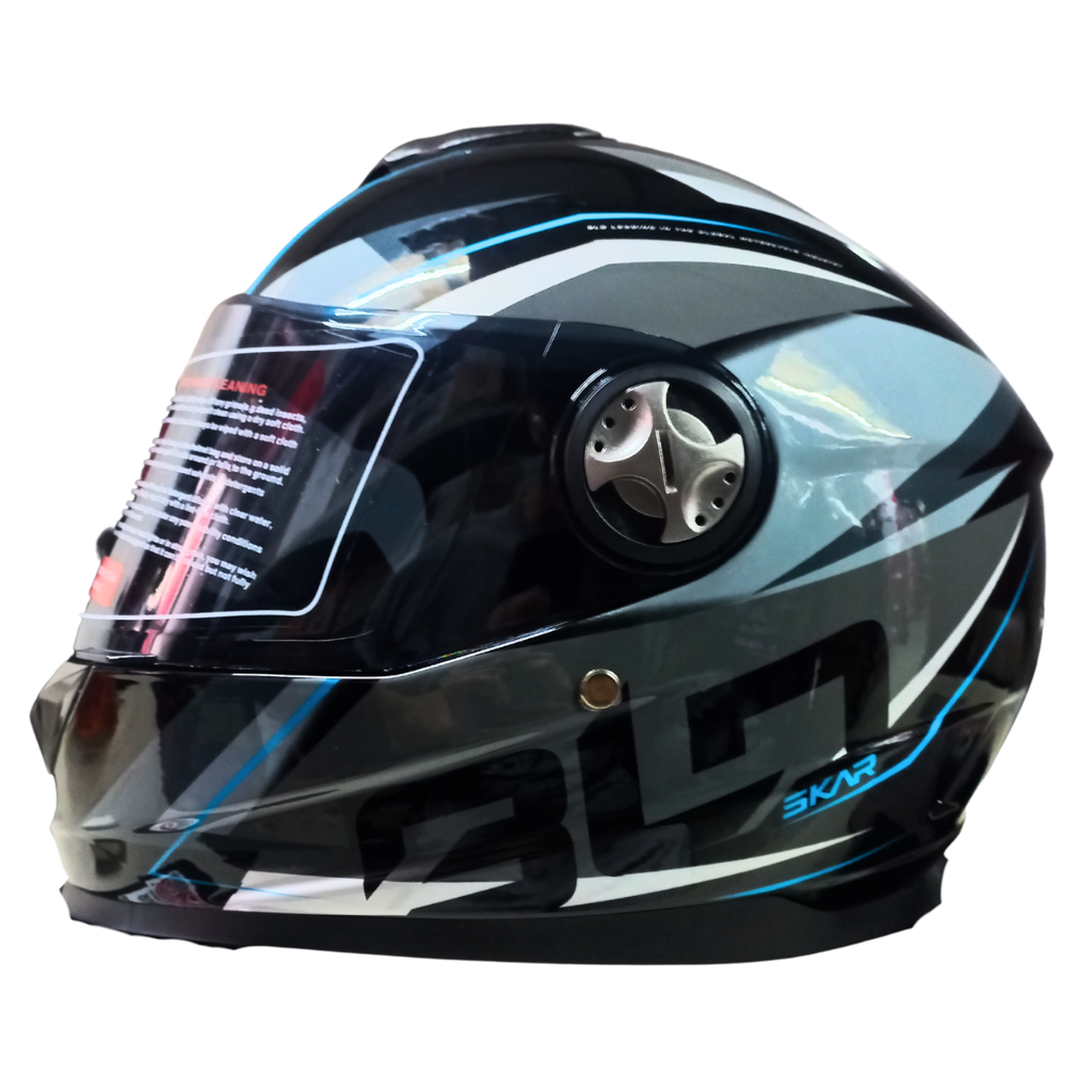 Casco BLD M65 Skar Negro/Azul Brillante