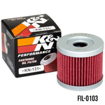FILTRO DE ACEITE KN-131 GN125/EN125/GIXXER150/AX4/AN125/BENELLI/TNT150/APACHE/V-STROM250 (44x40) K&N