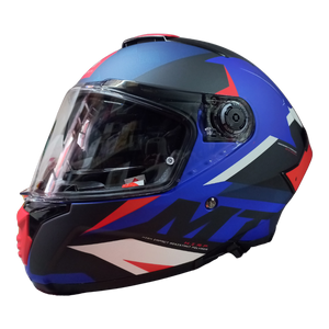 Casco MT Thunder 4 SV Exeo D7 Azul/Blanco/Rojo Mate