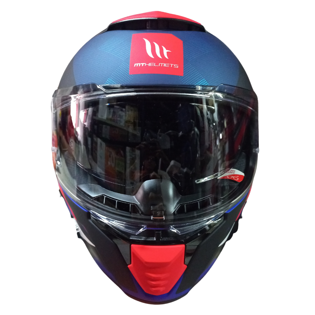 Casco MT Thunder 4 SV Exeo D7 Azul/Blanco/Rojo Mate