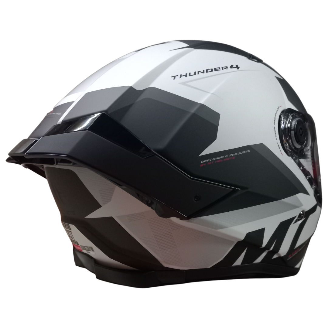 Casco MT Thunder 4 SV Exeo C2 Blanco/Negro Mate