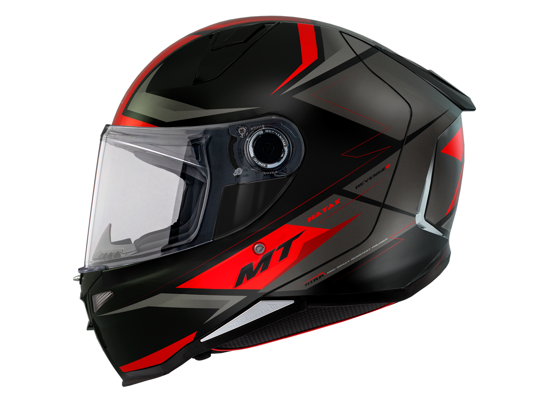 Casco MT Revenge 2 Hatax B5 Negro/Rojo Mate