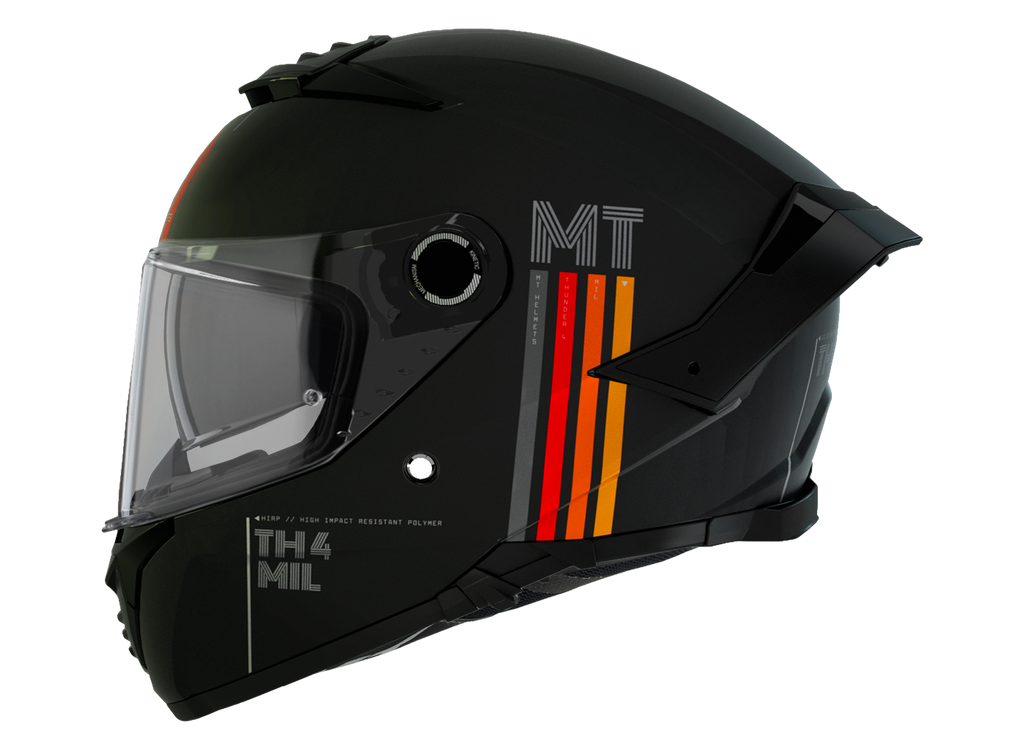 Casco MT Thunder 4 SV Mil A11 Negro/Rojo/Naranja Mate