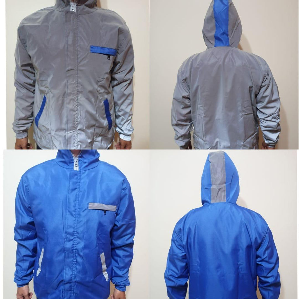 Jacket Reflectiva Semi Impermeable Reversible Azul